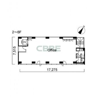 2階〜6階 平面図