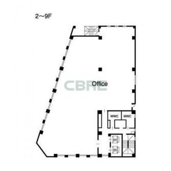 2階〜9階 平面図