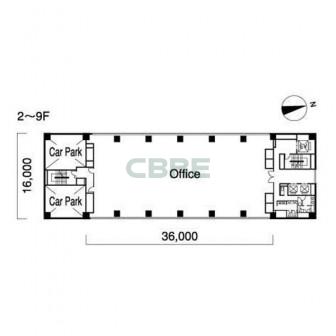 2階〜9階 平面図