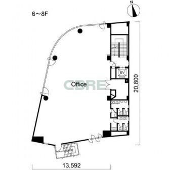 6階〜8階 平面図