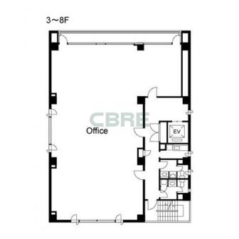 3階〜8階 平面図