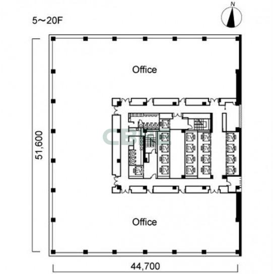 5階〜20階 平面図