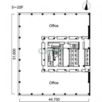 5階〜20階 平面図