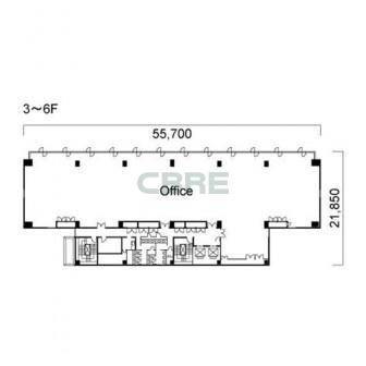 3階〜6階 平面図
