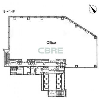 9階〜14階 平面図