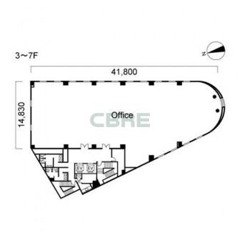 3階〜7階 平面図