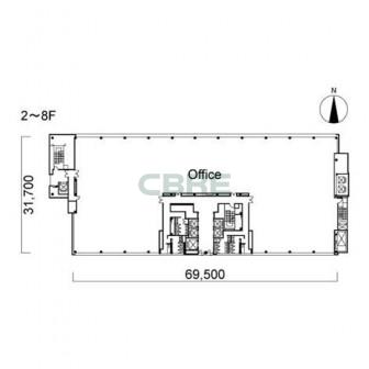 2階〜8階 平面図