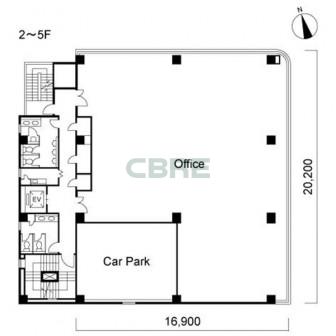 2階〜5階 平面図