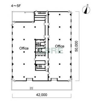 4階〜5階 平面図