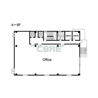 4階〜8階 平面図
