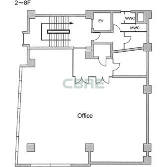 2階〜8階 平面図