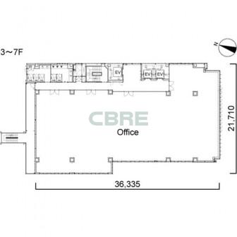 3階〜7階 平面図