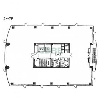 2階〜7階 平面図