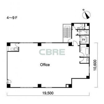 4階〜9階 平面図
