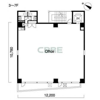 3階〜7階 平面図