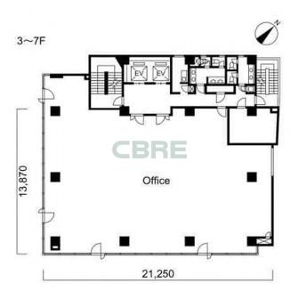 3階〜7階 平面図