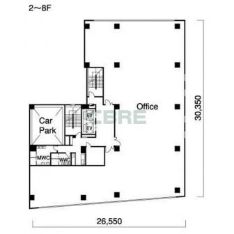 2階〜8階 平面図