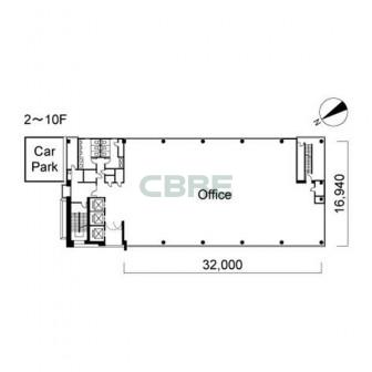 2階〜10階 平面図