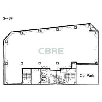 2階〜6階 平面図