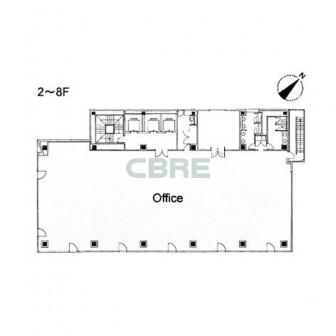 2階〜8階 平面図