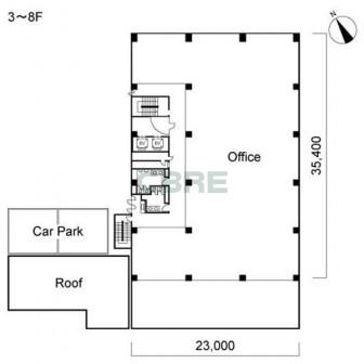 3階〜8階 平面図