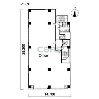 2階〜7階 平面図