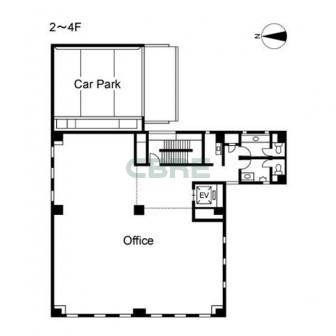 2階〜4階 平面図