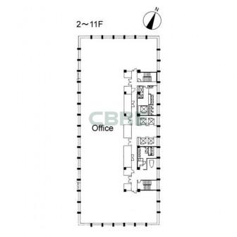 2階〜11階 平面図