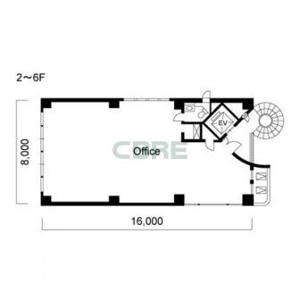 2階〜6階 平面図