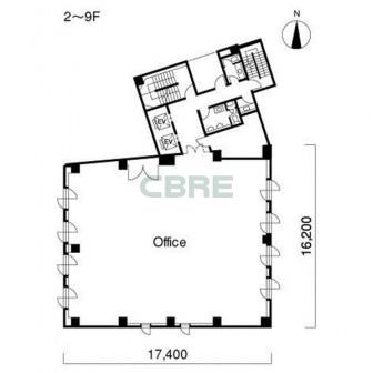 2階〜9階 平面図