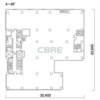 4階〜8階 平面図