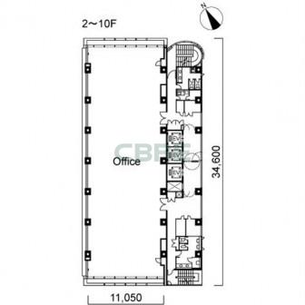 2階〜10階 平面図