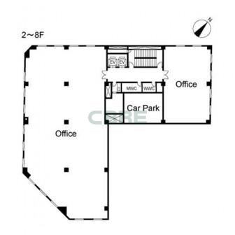2階〜8階 平面図
