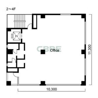 2階〜4階 平面図