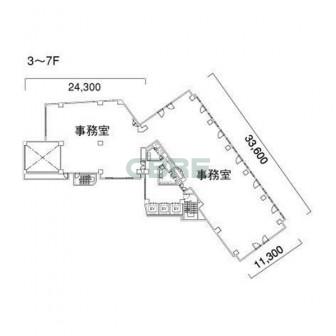 3階〜7階 平面図