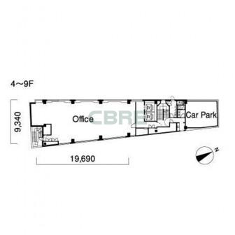 4階〜9階 平面図
