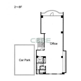 2階〜8階 平面図