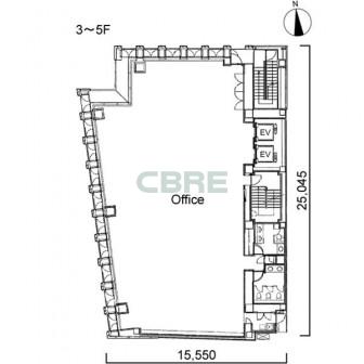 3階〜5階 平面図