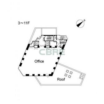 3階〜11階 平面図