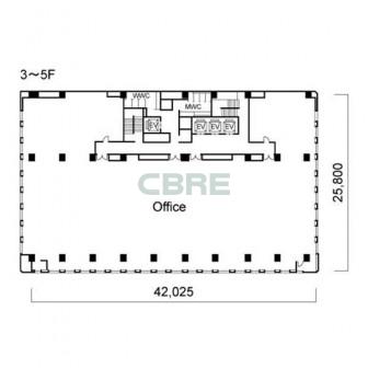 3階〜5階 平面図