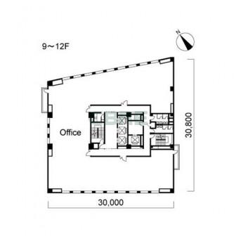 9階〜12階 平面図