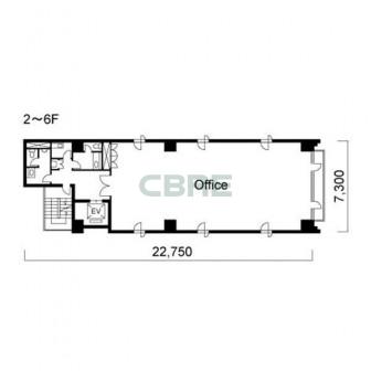 2階〜6階 平面図