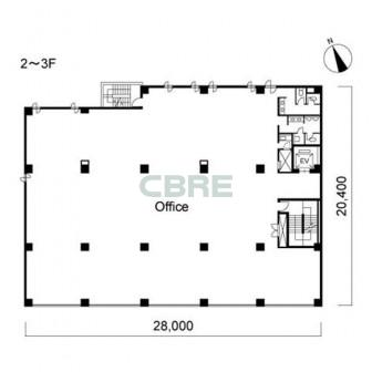 2階〜3階 平面図