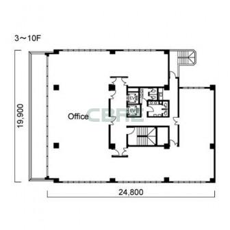 3階〜10階 平面図