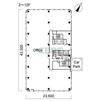 2階〜12階 平面図