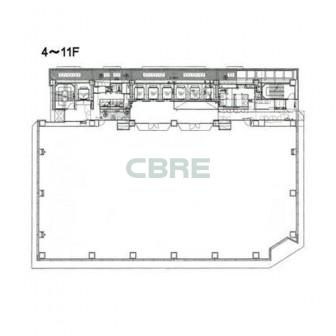 4階〜11階 平面図