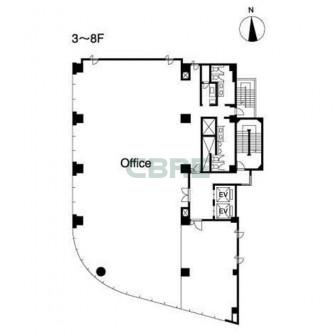 3階〜8階 平面図
