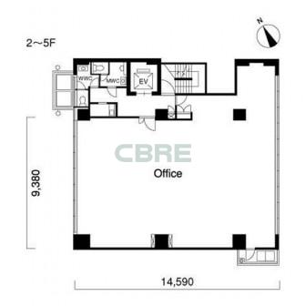 2階〜5階 平面図