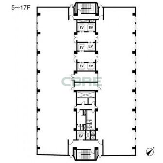 5階〜17階 平面図