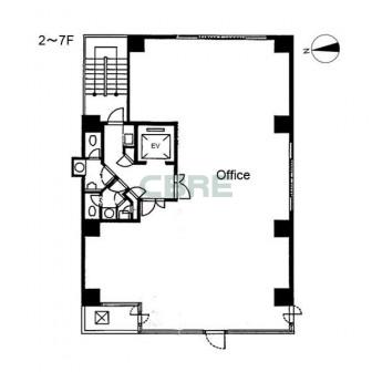 2階〜7階 平面図